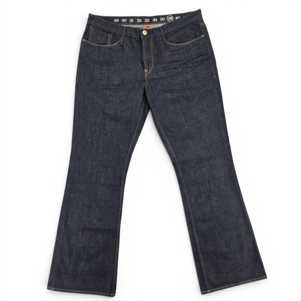Earnest Sewn Hutch 107 Jeans 38x34 Dark Wash Bootcut Premium USA Denim Mens
